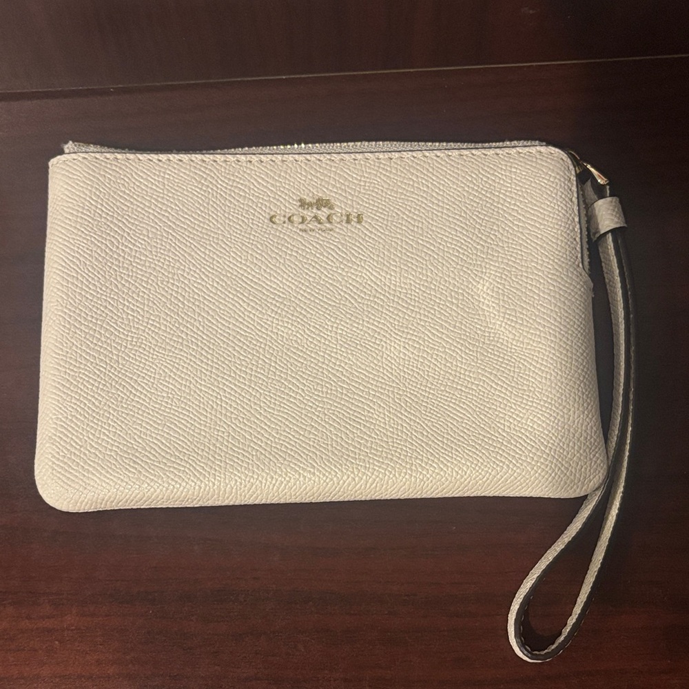 Coach Cream Wristlet Clutch